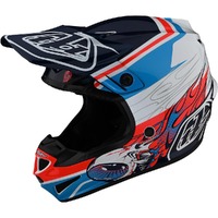 TROY LEE DESIGNS 2023 SE4 POLY SKOOLY BLUE / ORANGE KIDS HELMET