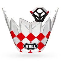 BELL MOTO-9 FASTHOUSE CHECKERS MATT WHITE/RED VISOR KIT