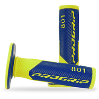 PROGRIP 801 FLURO YELLOW/BLUE HALF WAFFLE DUAL DENSITY GRIPS