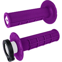 ODI MX 2T / 4T PURPLE HALF WAFFLE LOCK ON GRIPS