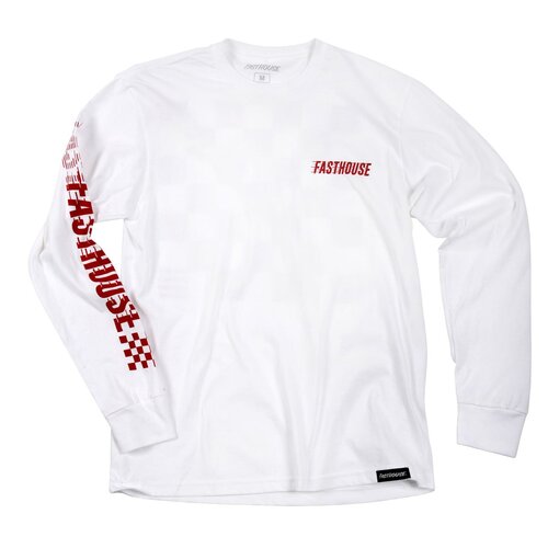 FASTHOUSE RACER LONGE SLEEVE WHITE TEE - SM