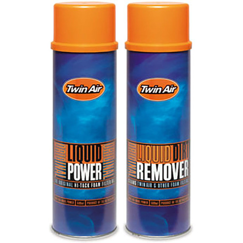 TWIN AIR 500ML LIQUID DIRT REMOVER SPRAY & 500ML LIQUID POWER AIR FILTER OIL SPRAY