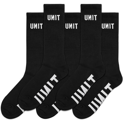 UNIT HI LUX BLACK MENS SOCKS 5 PACK - 7-11