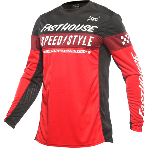 FASTHOUSE 2024 GRINDHOUSE AKIN RED / BLACK KIDS JERSEY - XS