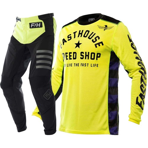 FASTHOUSE 2022 AIR COOLED HI-VIZ / BLACK KIDS GEAR SET