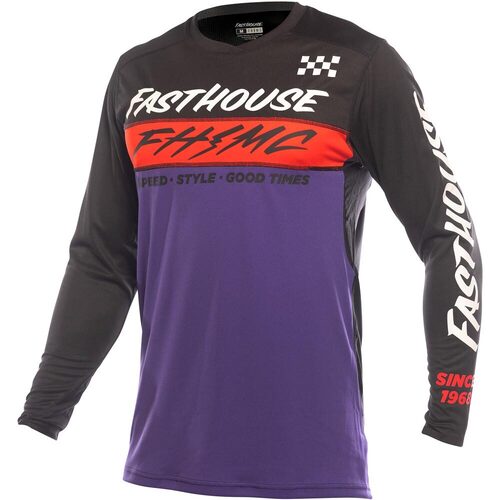 FASTHOUSE 2023 ELROD EVOKE BLACK / PURPLE KIDS JERSEY - XS