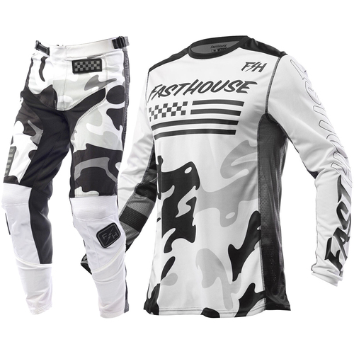 FASTHOUSE GRINDHOUSE RIOT WHITE / BLACK KIDS GEAR SET