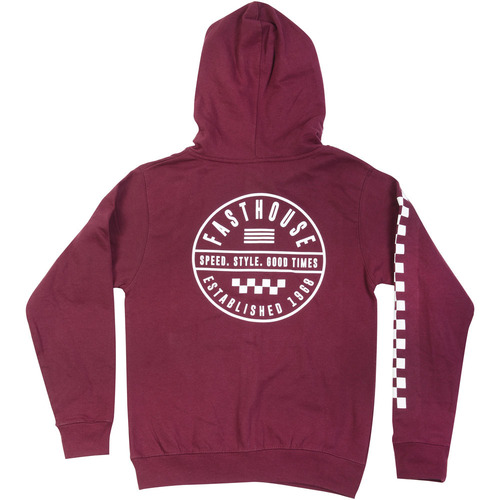 FASTHOUSE STATEMENT MAROON KIDS ZIP HOODIE - MD