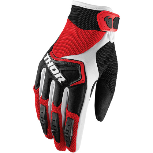 THOR SPECTRUM RED/BLACK/WHITE KIDS GLOVES - XS