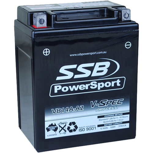 SSB POWERSPORT VB14A-A2 12V V-SPEC HIGH PERFORMANCE AGM BATTERY