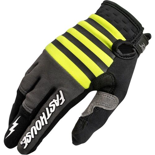 FASTHOUSE 2023 SPEED STYLE OMEGA HI-VIZ / GREY KIDS GLOVES - XS