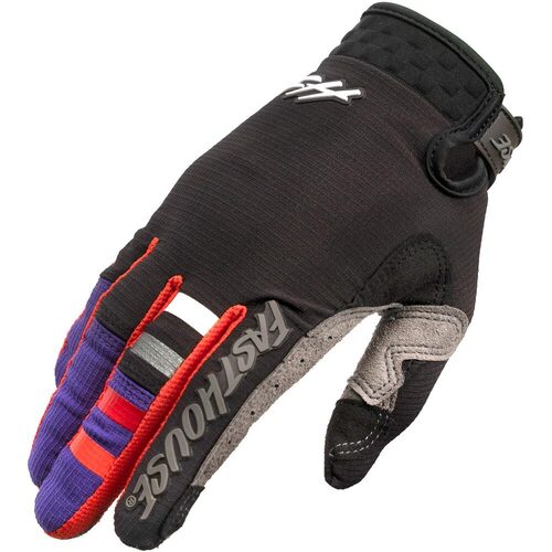 FASTHOUSE 2023 ELROD EVOKE BLACK / PURPLE KIDS GLOVES - XS