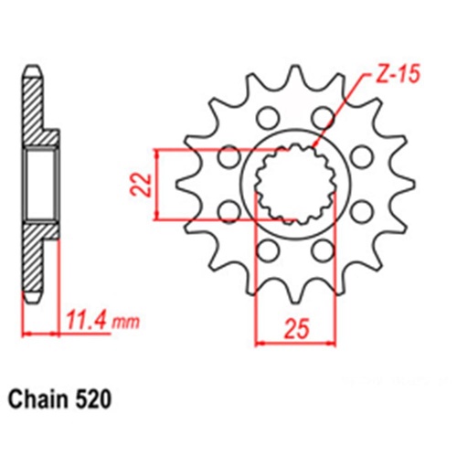 REAR SPROCKET - STEEL 42T 520P