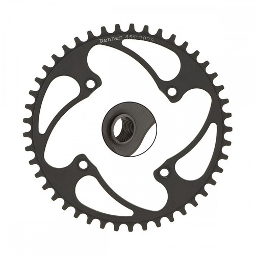 RENNEN 4 BOLT 104 THREADED BLACK CHAINRING - 38T