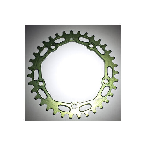 RENNEN 5 BOLT 110 THREADED GREEN 35T CHAINRING