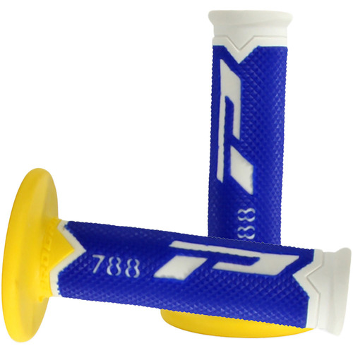 PROGRIP 788 WHITE / BLUE / YELLOW TRIPLE DENSITY GRIPS