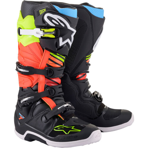 ALPINESTARS 2024 TECH 7 BLACK / FLURO / RED BOOTS - 9