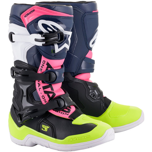 ALPINESTARS 2022 TECH 3S V2 PURPLE/PINK/FLURO KIDS BOOTS - 2