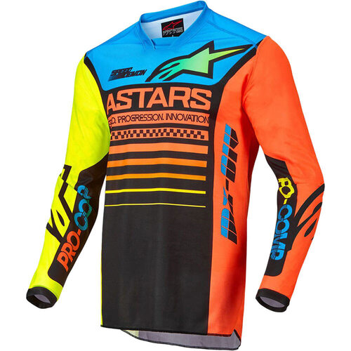 ALPINESTARS 2022 RACER COMPASS BLACK / FLURO / CORAL KIDS JERSEY - SM