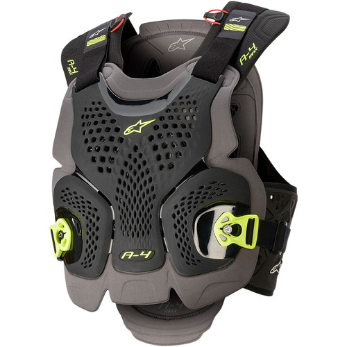 ALPINESTARS A4 MAX BLACK / ANTHRACITE / YELLOW FLUORESCENT CHEST PROTECTOR - XS/SM