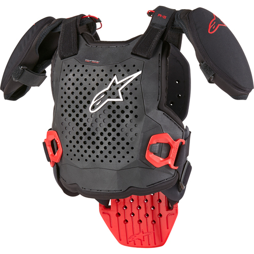 ALPINESTARS 2024 A-5 S BLACK / WHITE / RED KIDS CHEST PROTECTOR - S/M