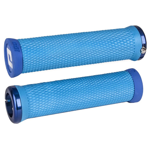 ODI ELITE MOTION CYAN BLUE LOCK-ON GRIPS (130MM)