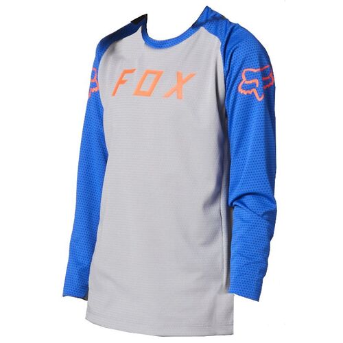 FOX MTB DEFEND LS  STEEL GREY YOUTH JERSEY - SM