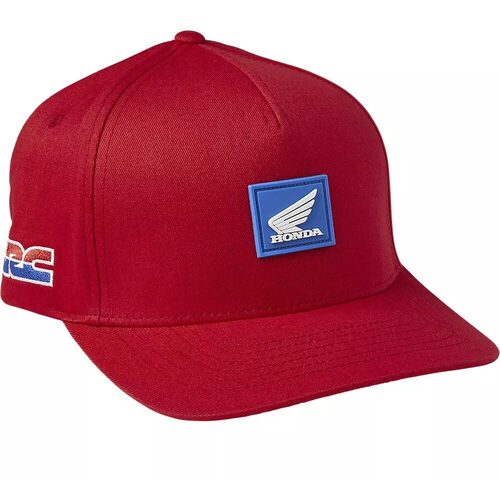 FOX HONDA WING FLAME RED FLEXFIT HAT - S/M