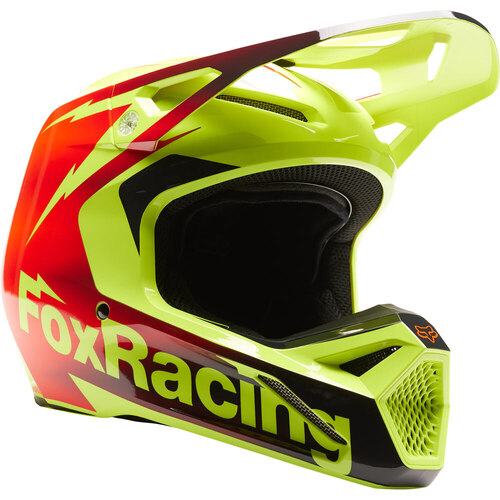 FOX 2023 V1 STATK RED / YELLOW KIDS HELMET - M