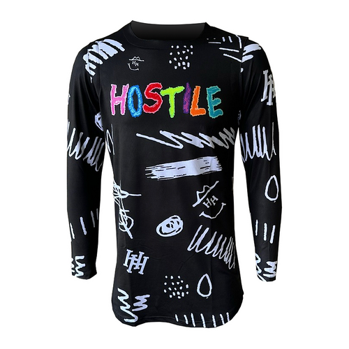 HOSTILE HANDWEAR EVOKE AIR CRAYON BLACK KIDS JERSEY - S