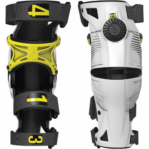 MOBIUS X8 WHITE/YELLOW KNEE BRACE SET - SM