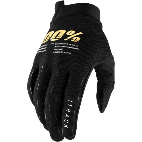 100% PERCENT I-TRACK BLACK KIDS GLOVES - MD