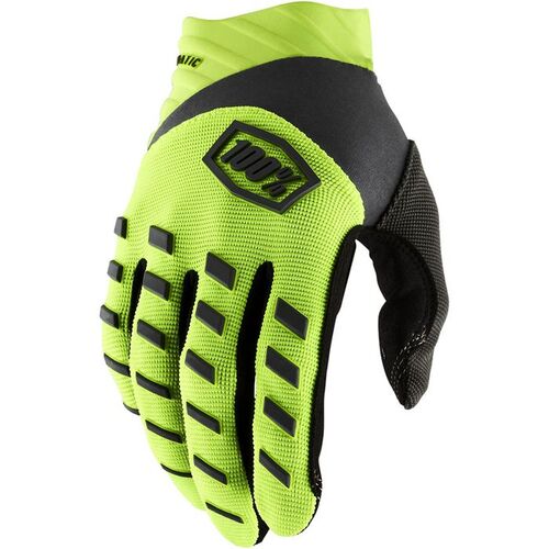 100% PERCENT AIRMATIC FLURO YELLOW / BLACK GLOVES - SM