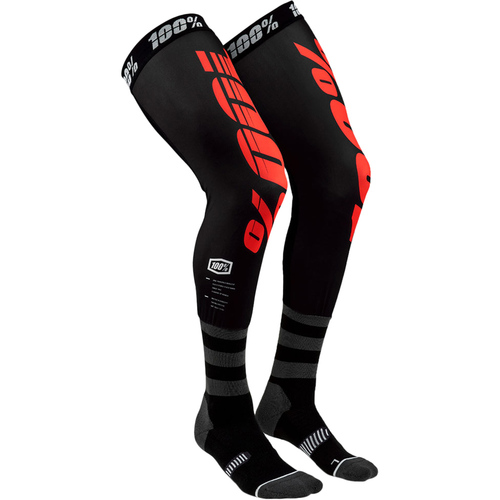 100% PERCENT REV BLACK / RED KNEE BRACE SOCKS - SM/MD