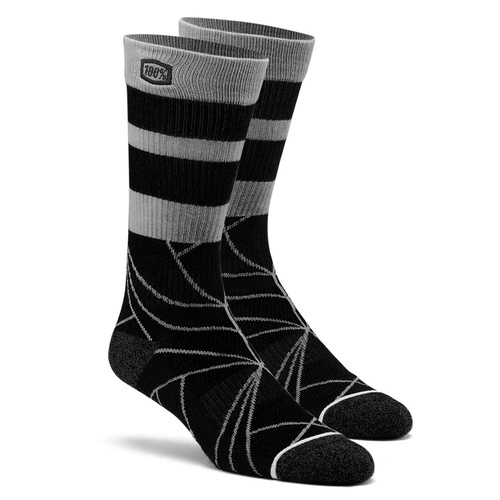 100% PERCENT FRACTURE BLACK ATHLETE SOCKS - S/M