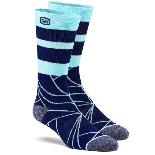 100% PERCENT FRACTURE NAVY ATHLETE SOCKS - S/M