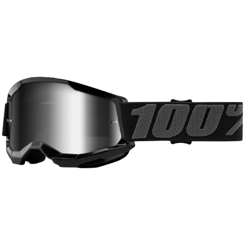 100% PERCENT STRATA 2 YOUTH BLACK / SILVER MIRROR GOGGLES