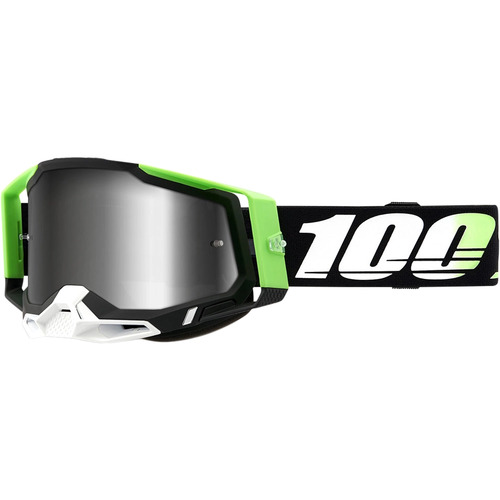 100% PERCENT RACECRAFT 2 KALKUTA MIRROR SILVER GOGGLES