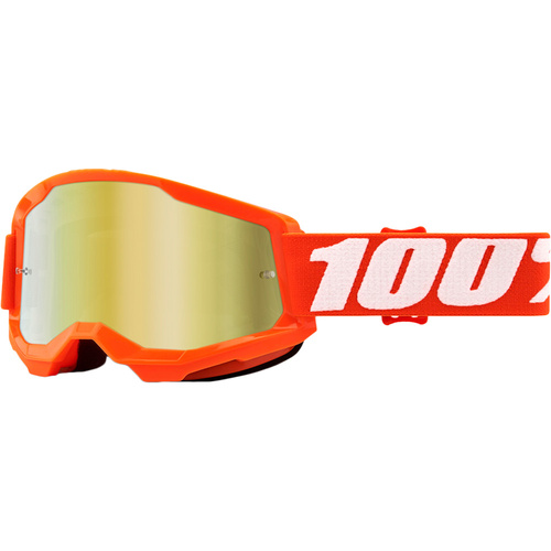 100% PERCENT STRATA 2 ORANGE/GOLD MIRROR GOGGLES